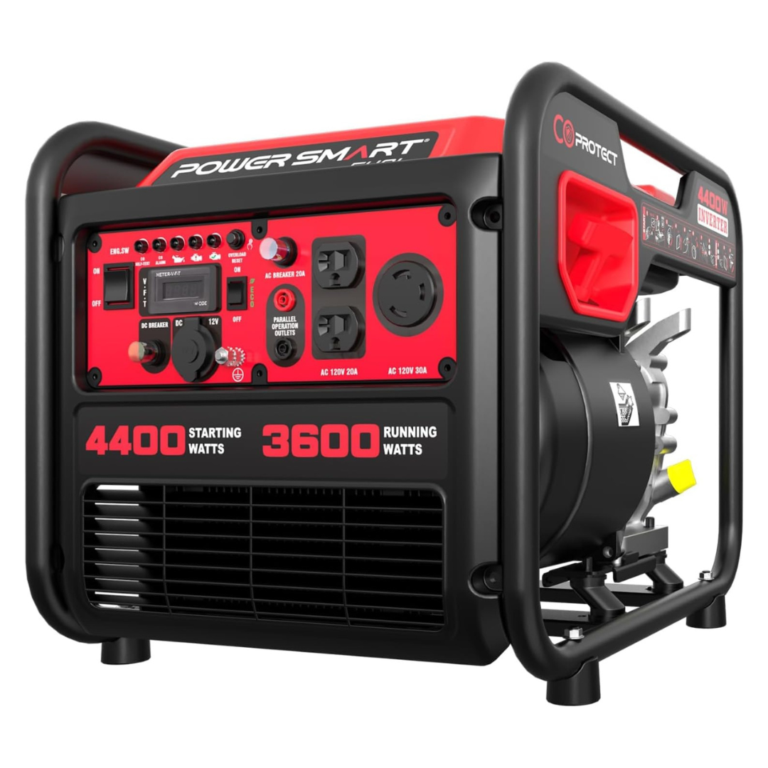 PowerSmart 4400W Gas Powered Portable Inverter Generator With CO Sensor