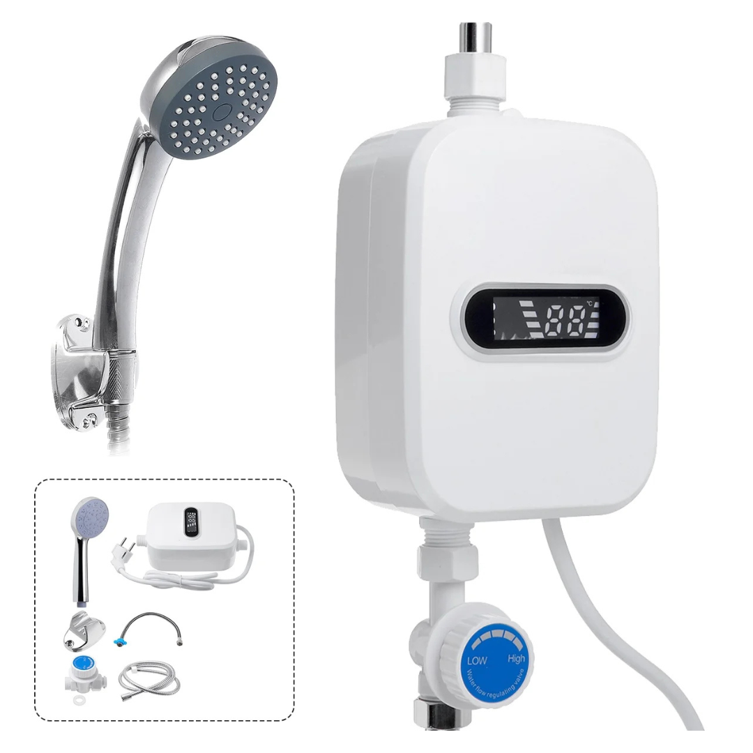 BlitzHome 3500W Electric Tankless Water Heater Shower Head Set