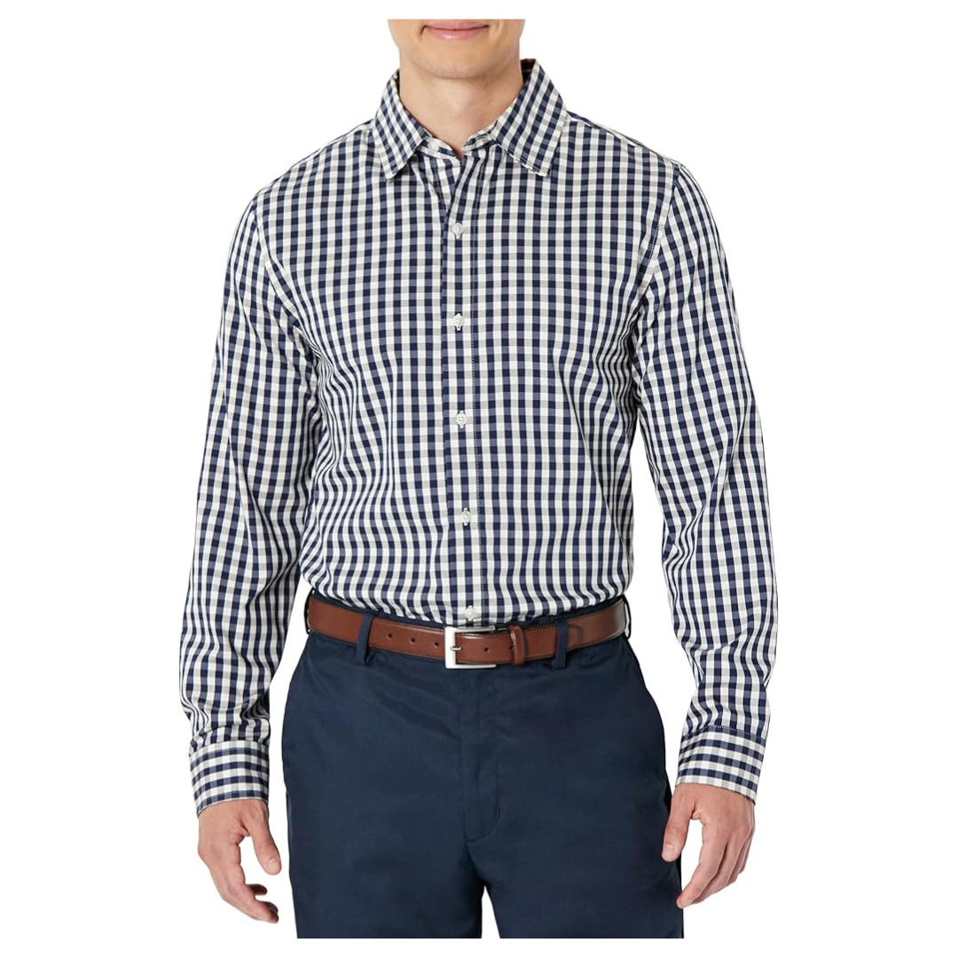Amazon Essentials Men's Slim Fit Wrinkle Resistant Stretch Dress Shirts (Various)