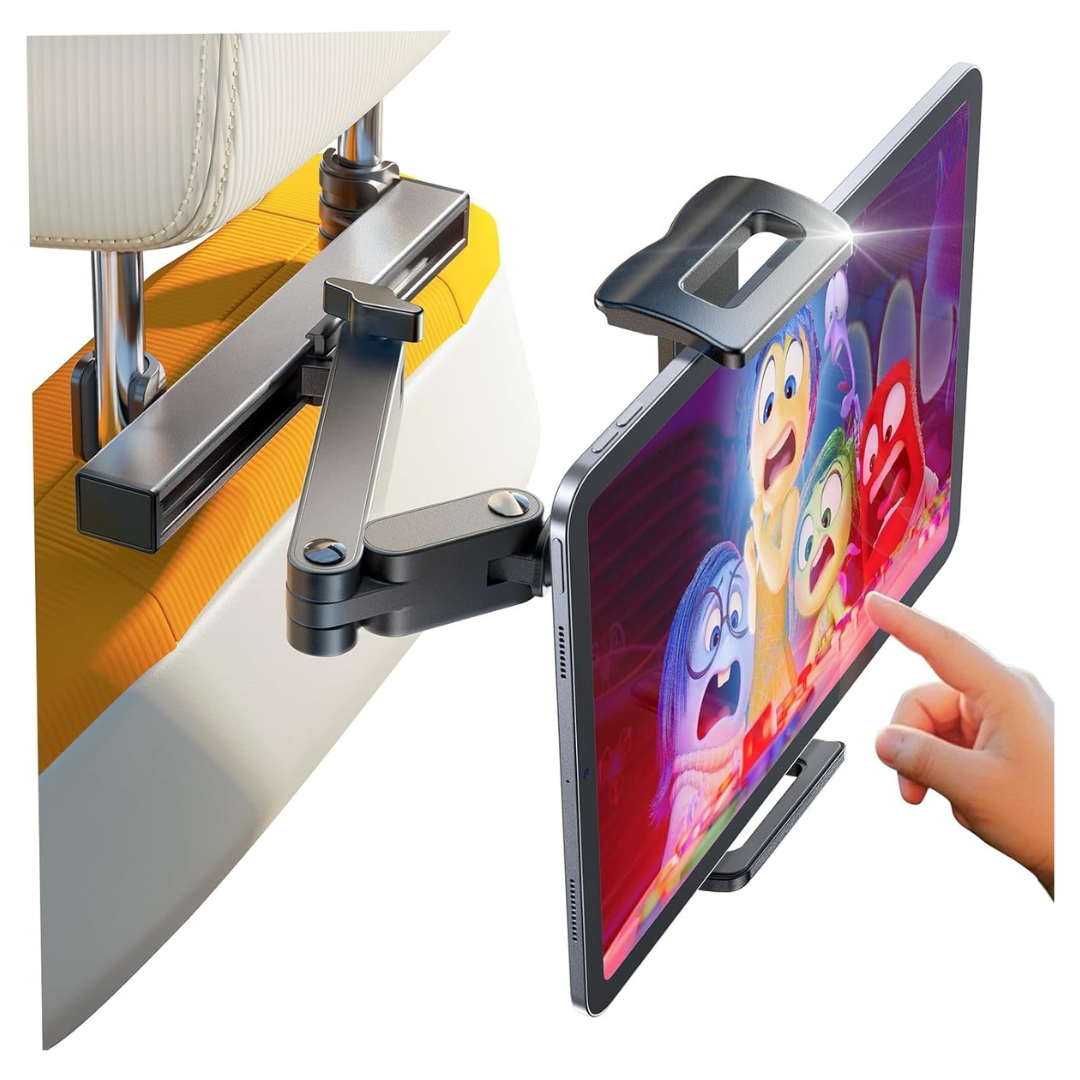 LISEN 3-in-1 Extendable Headrest Back Seat Car Mount Tablet Holder
