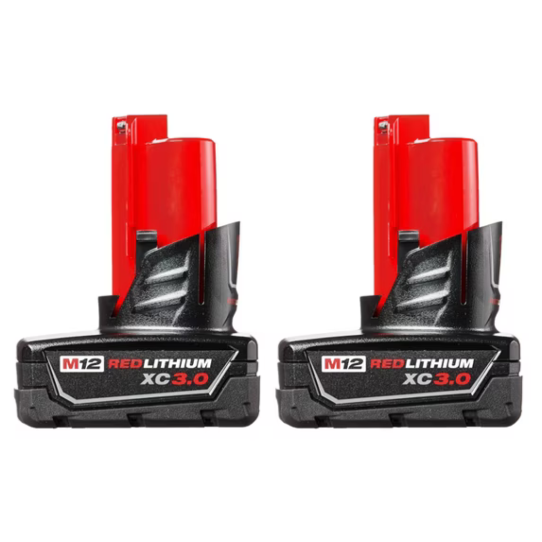 2-Pack Milwaukee M12 RedLithium XC 3.0Ah 12V Battery Pack