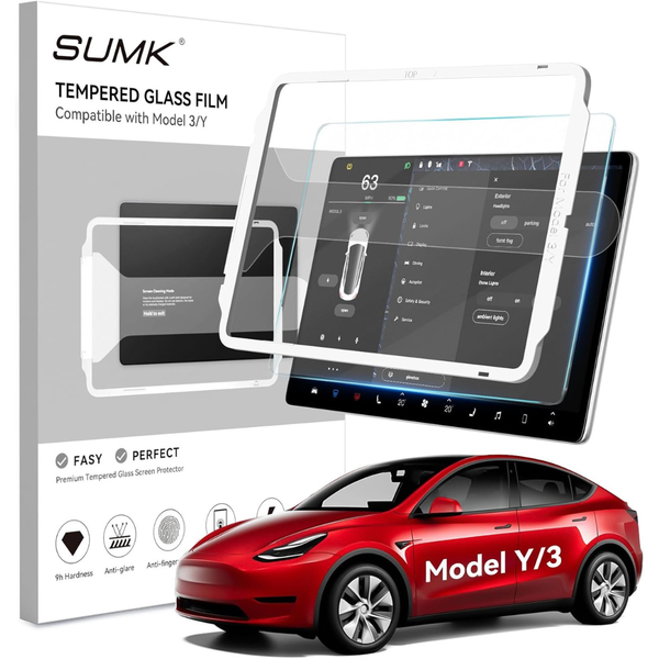Sumk 15" Tesla Model Y / Model 3 Tempered Glass Screen Protector