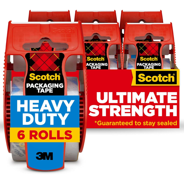 6-Pack Scotch Heavy Duty Ultimate Strength Packaging Tape W/ Dispenser