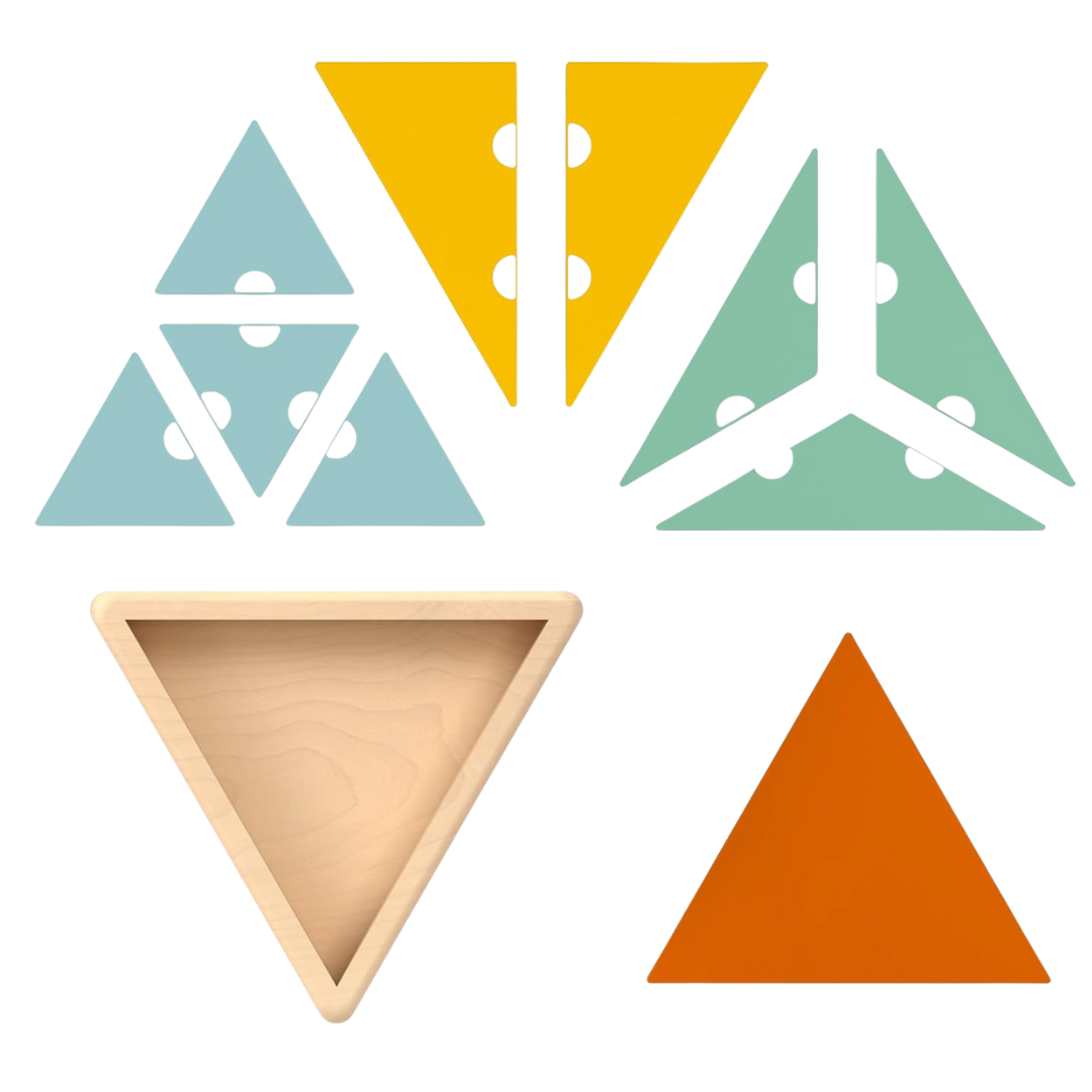 10-Piece Fisher-Price Wood Montessori Triangle Puzzle Toy