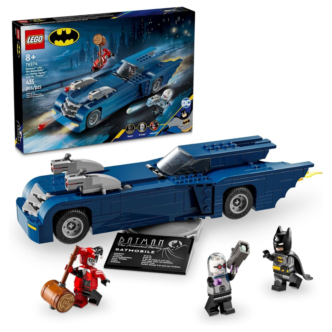 435-Piece LEGO DC Batman W/ Batmobile Vs Harley Quinn & Mr.Freeze (76274)