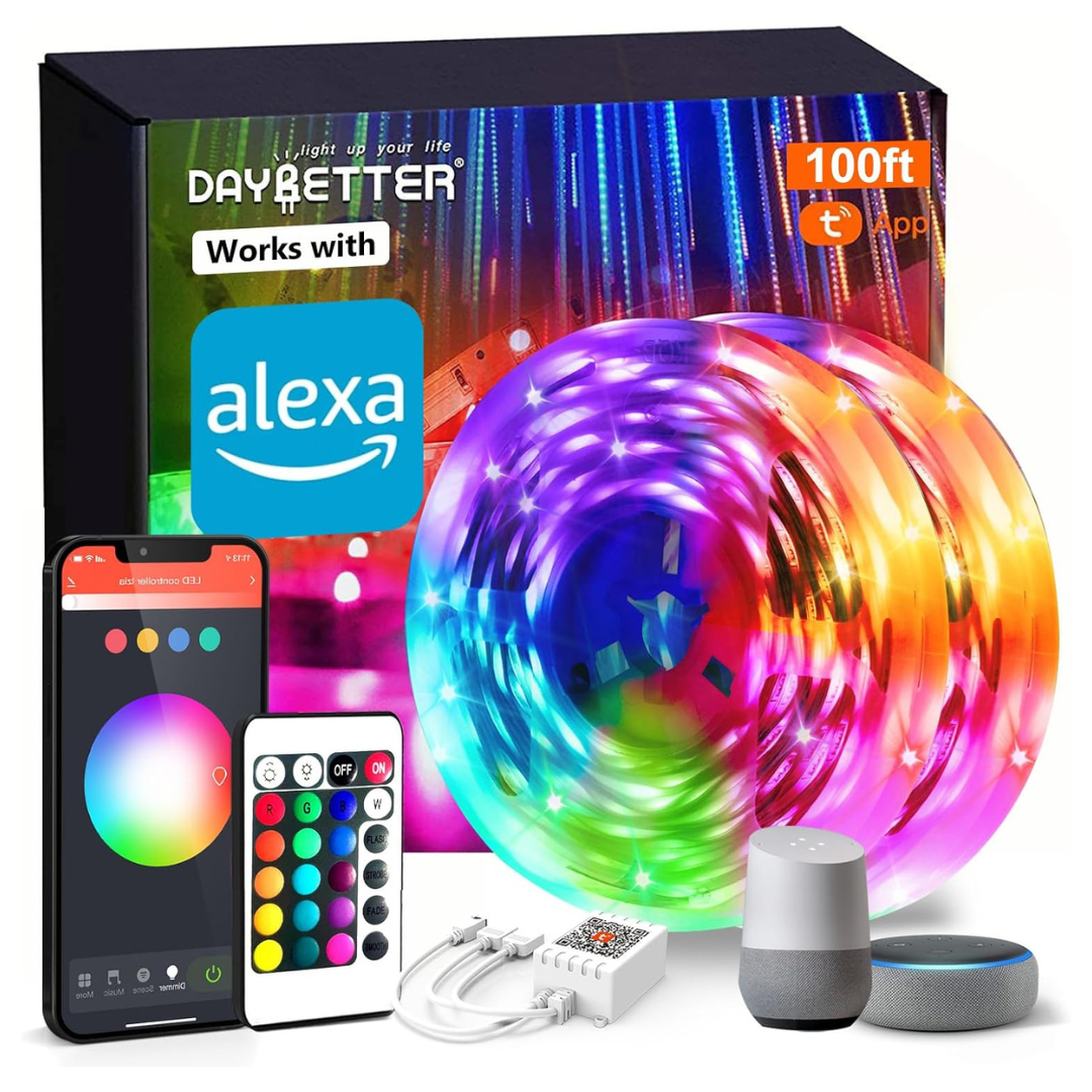 100ft Daybetter App Controlled Smart WiFi Color Changing LED Lights