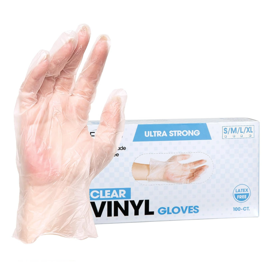 100-Count ForPro Powder-Free Disposable Vinyl Gloves