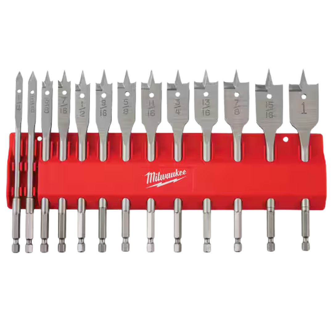 13-Piece Milwaukee High Speed Wood Spade Bit Set