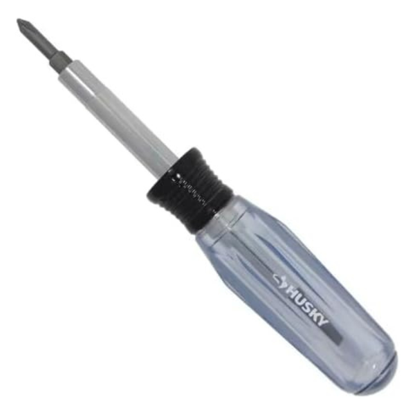 3-Count Husky 6-In-1 Reversible Multi-Bit Screwdriver