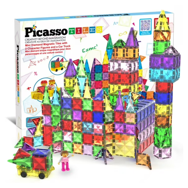 120-Pieces PicassoTiles Mini Size Diamond Series Magnetic Tiles