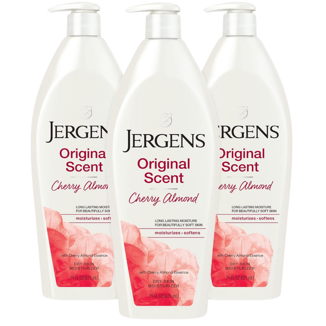 3-Pack 21oz Jergens Original Scent Dry Skin Body Lotion (Cherry Almond)