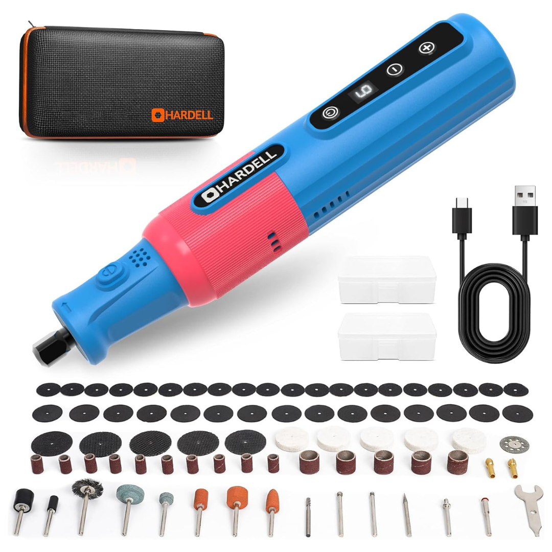 HARDELL 8V Cordless Rotary Tool W/ 80-Piece Accessories