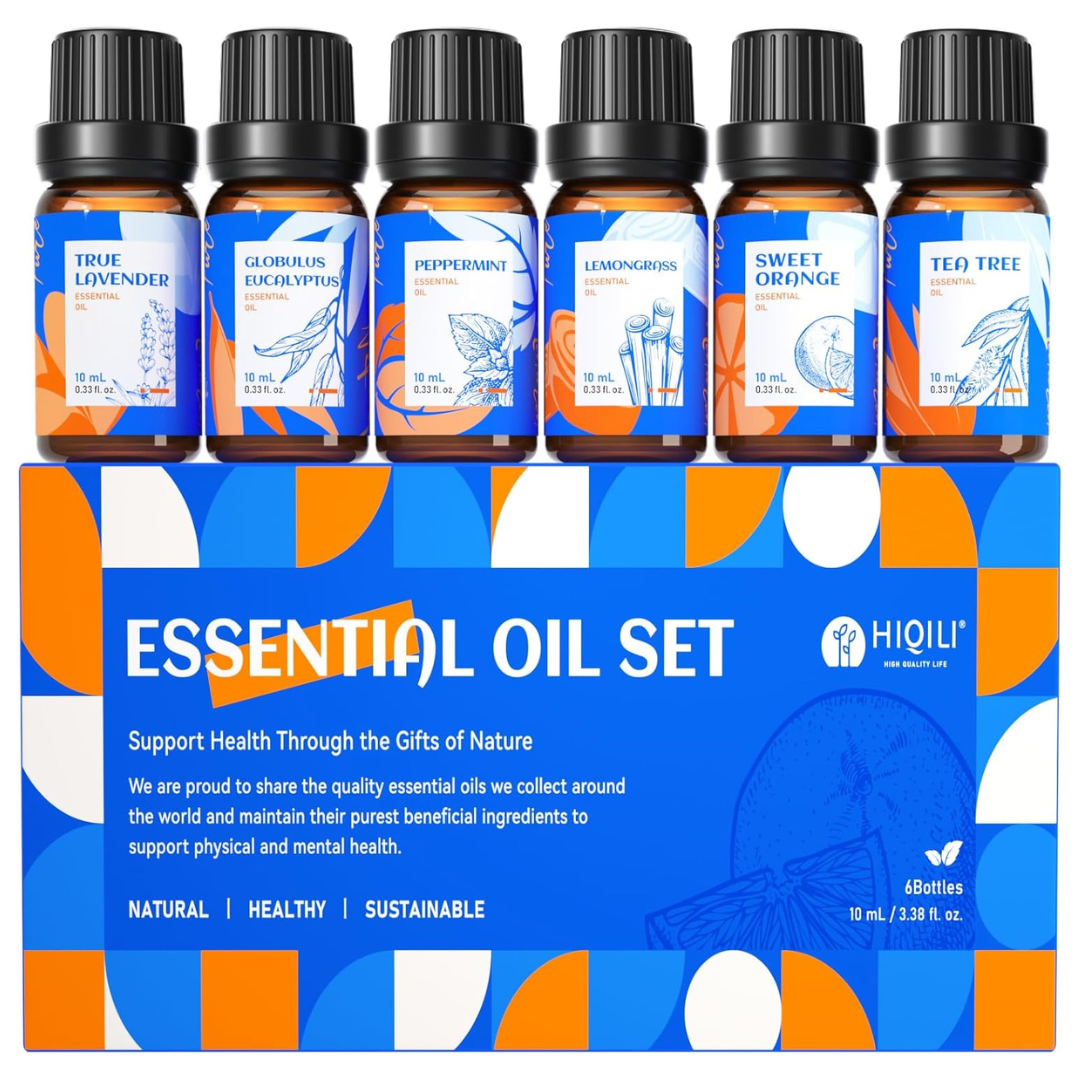 6-Pack Essential Oils Set For Diffusers (10ml Each)