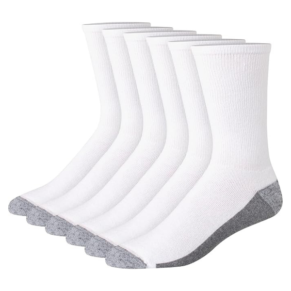6-Pairs Hanes Men's Max Cushioned Crew Socks