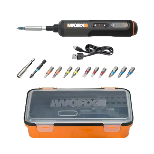 Worx WX240L 4V 3-Speed 1/4" Cordless Electric Screwdriver W/ Storage Box