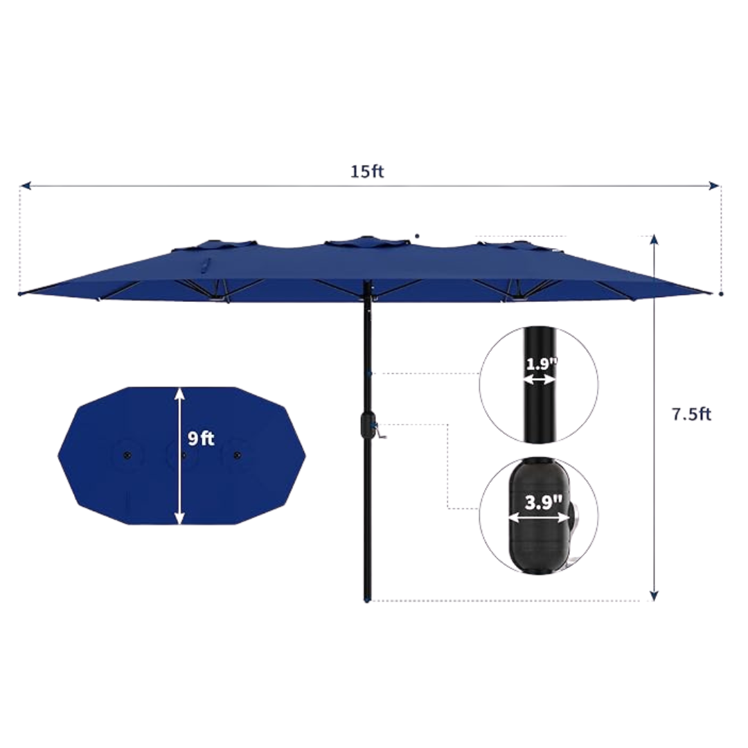 15ft Large Patio Umbrella With Base