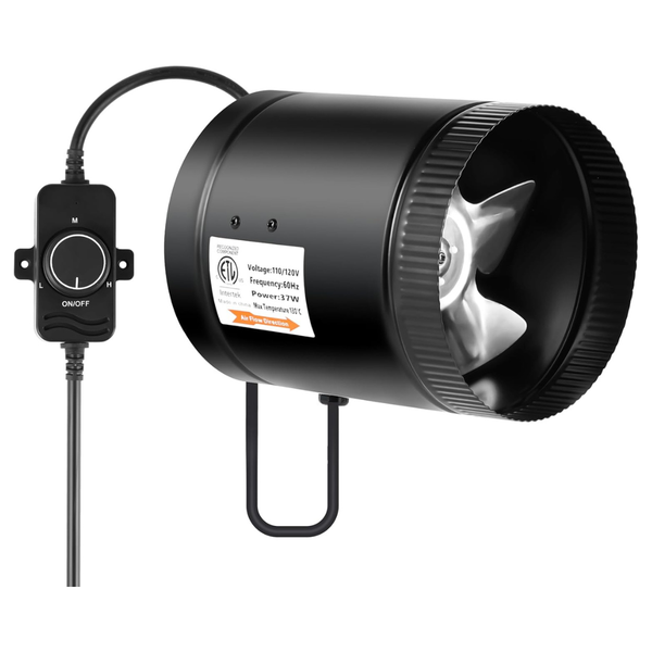 iPower 6 Inch Inline Booster Duct Fan With Speed Controller
