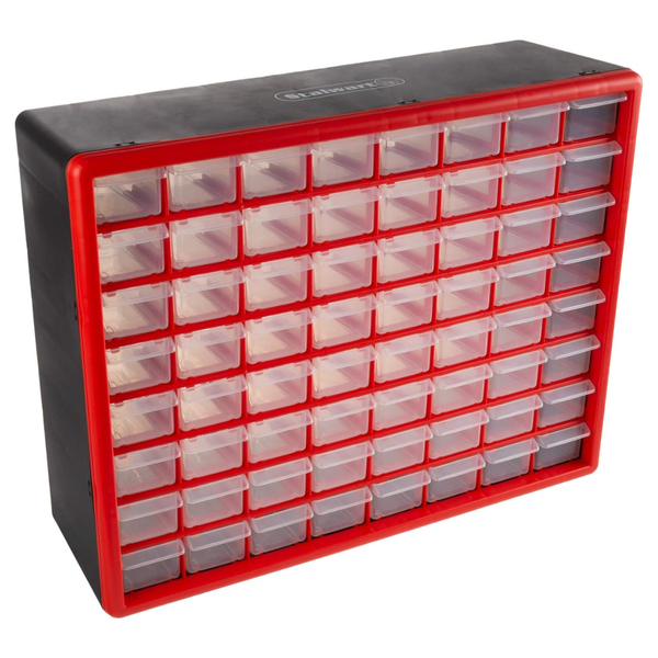 64-Drawer Plastic Wall-Mounted Storage Organizer