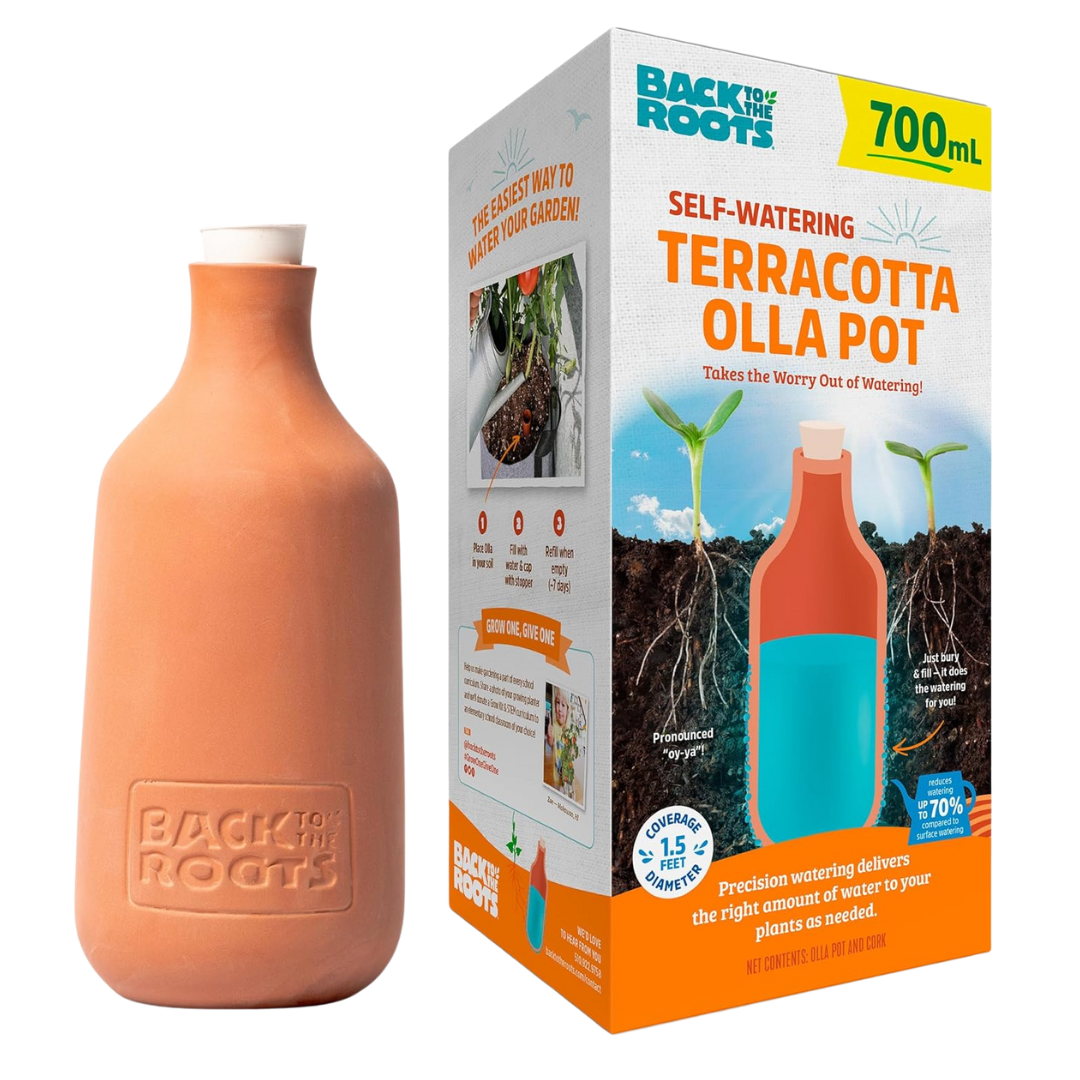 Back to the Roots 16.9 oz Self Watering Terracotta Olla Pot