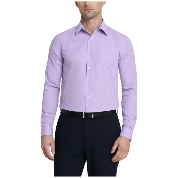 Van Heusen Men's Regular Fit Point Collar Poplin Solid Shirt