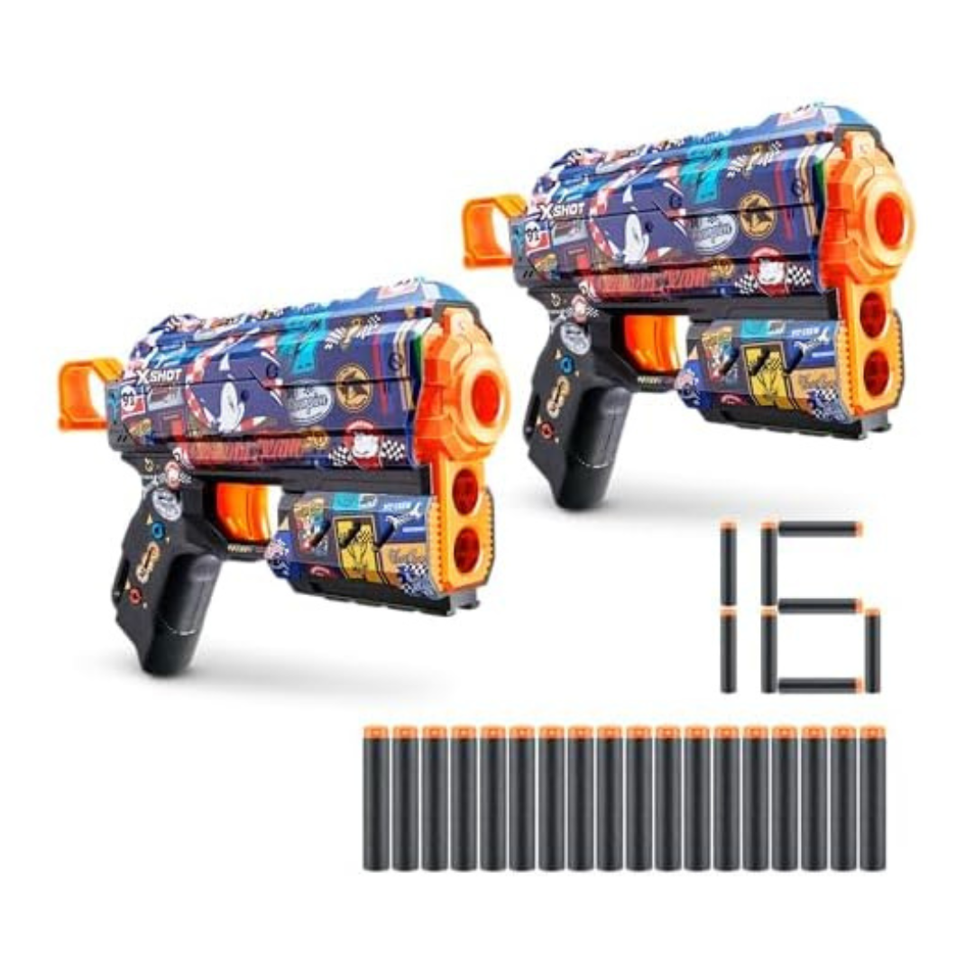2-Pack XSHOT Skins Flux Sonic Race Team With 16 Darts