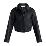 No Boundaries Bubble Hem Faux Leather Bomber Women's Jacket (XL)
