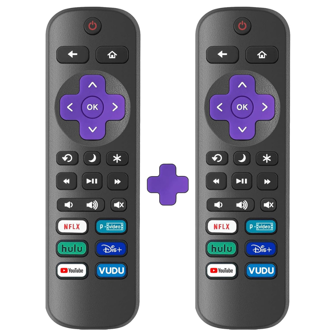 2-Pack Replacement Remote For TCL/Hisense/Onn Roku Series Smart TVs