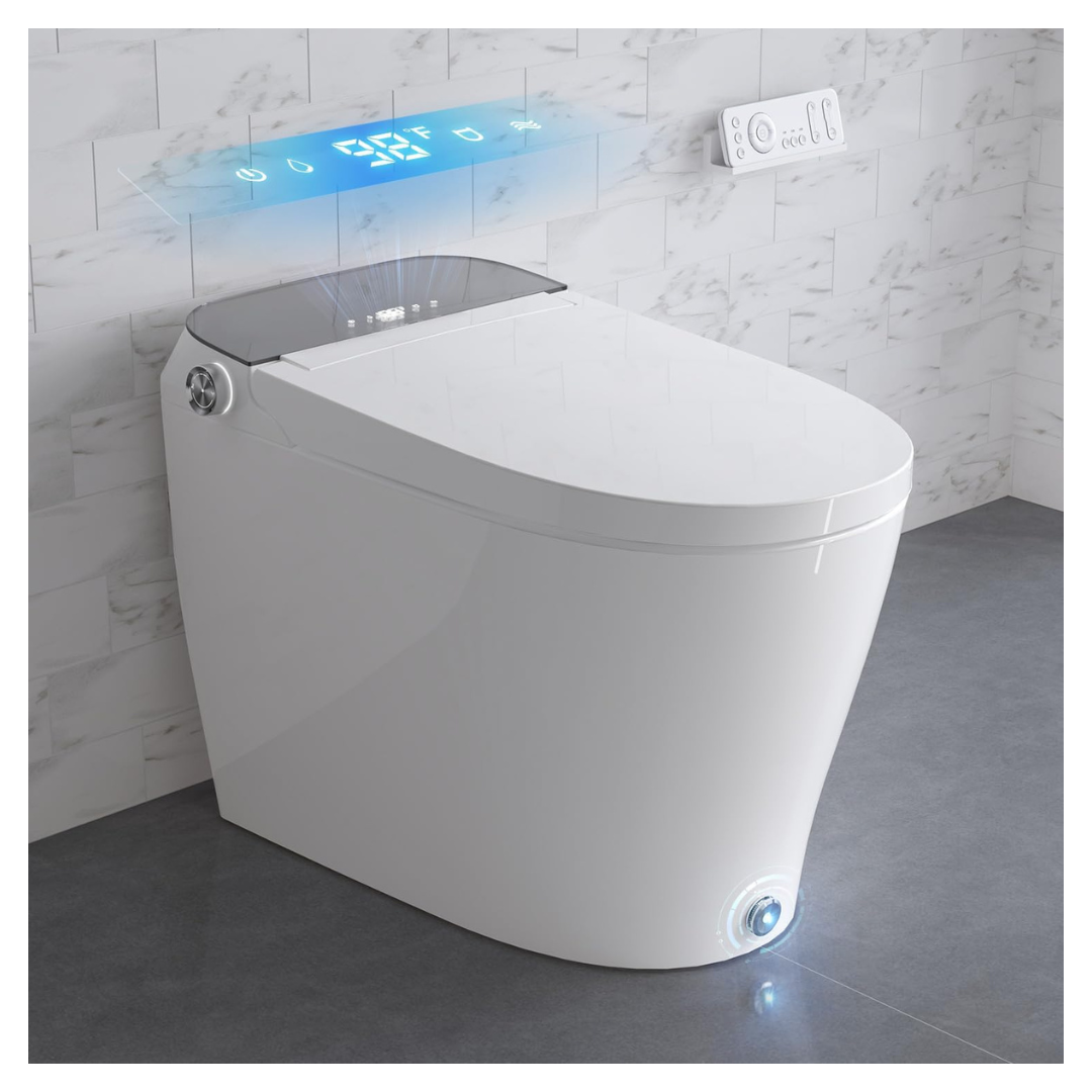 Smart Bidet Toilet With Pump & Kick Flush, Heated Seat, And More