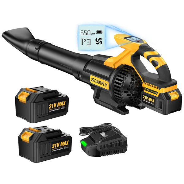 650CFM & 3 Speed Levels,Electric Cordless Leaf Blower