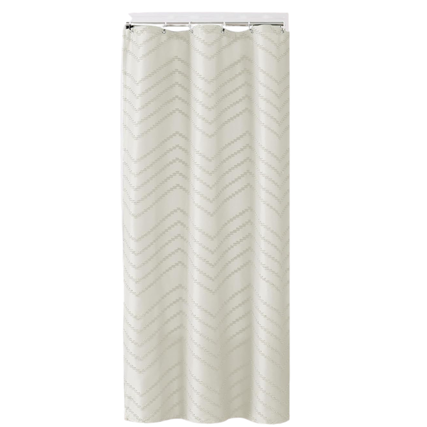72" x 96" Chevron Extra Long Beige Boho Shower Curtain