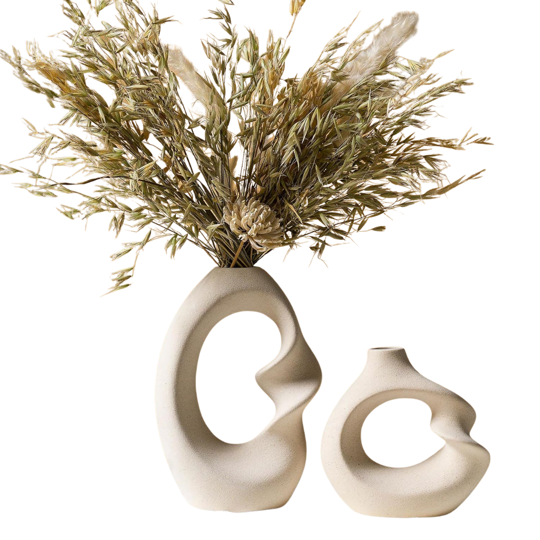 Set of 2 Modern White Vase