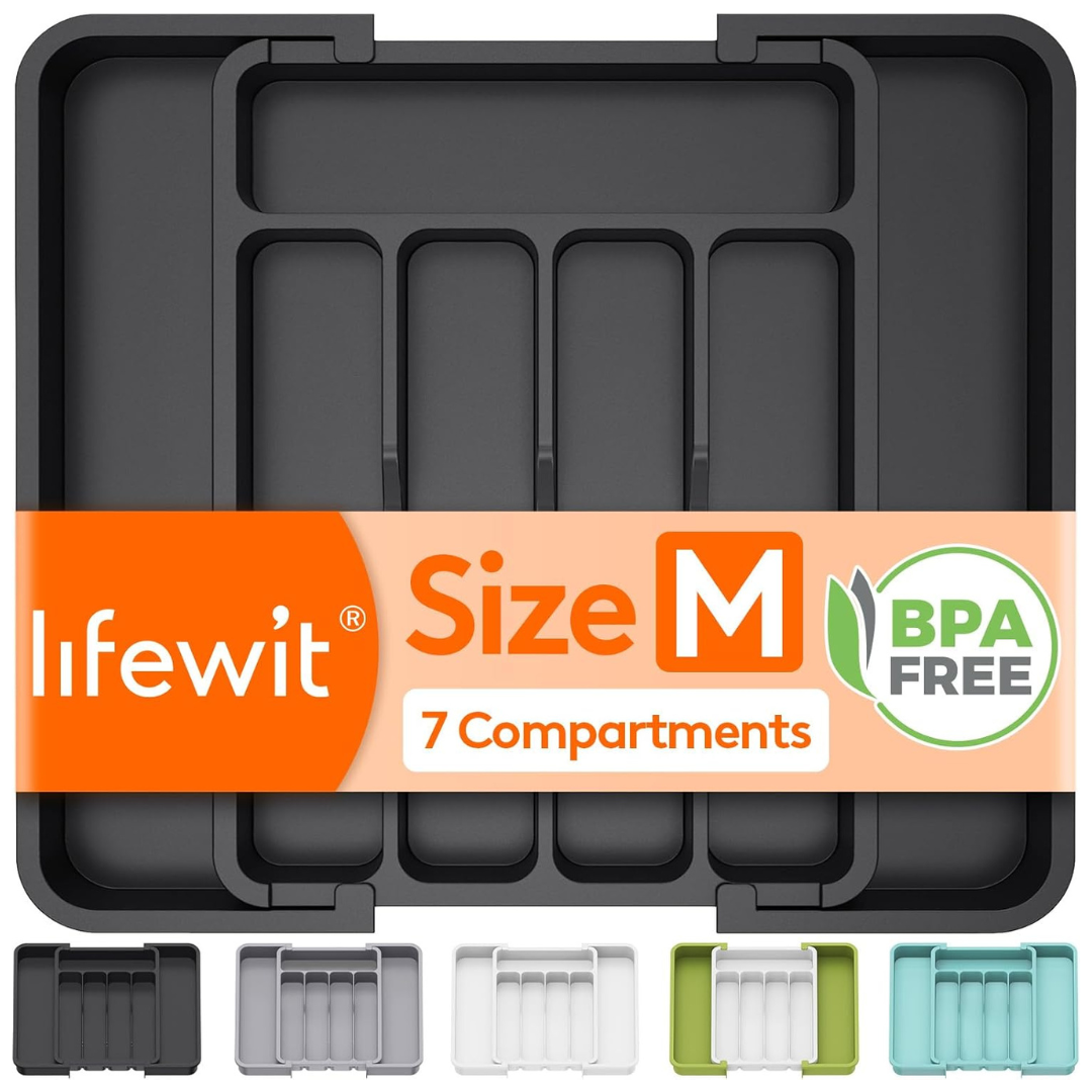 Lifewit Expandable Kitchen Drawer Organizer (8.9-14.7"W x12.2"D)