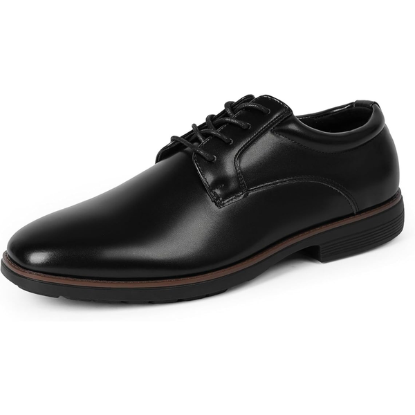 QIY Men's Square-Toe Lace-Up Oxford Dress Shoes (Black or Brown)