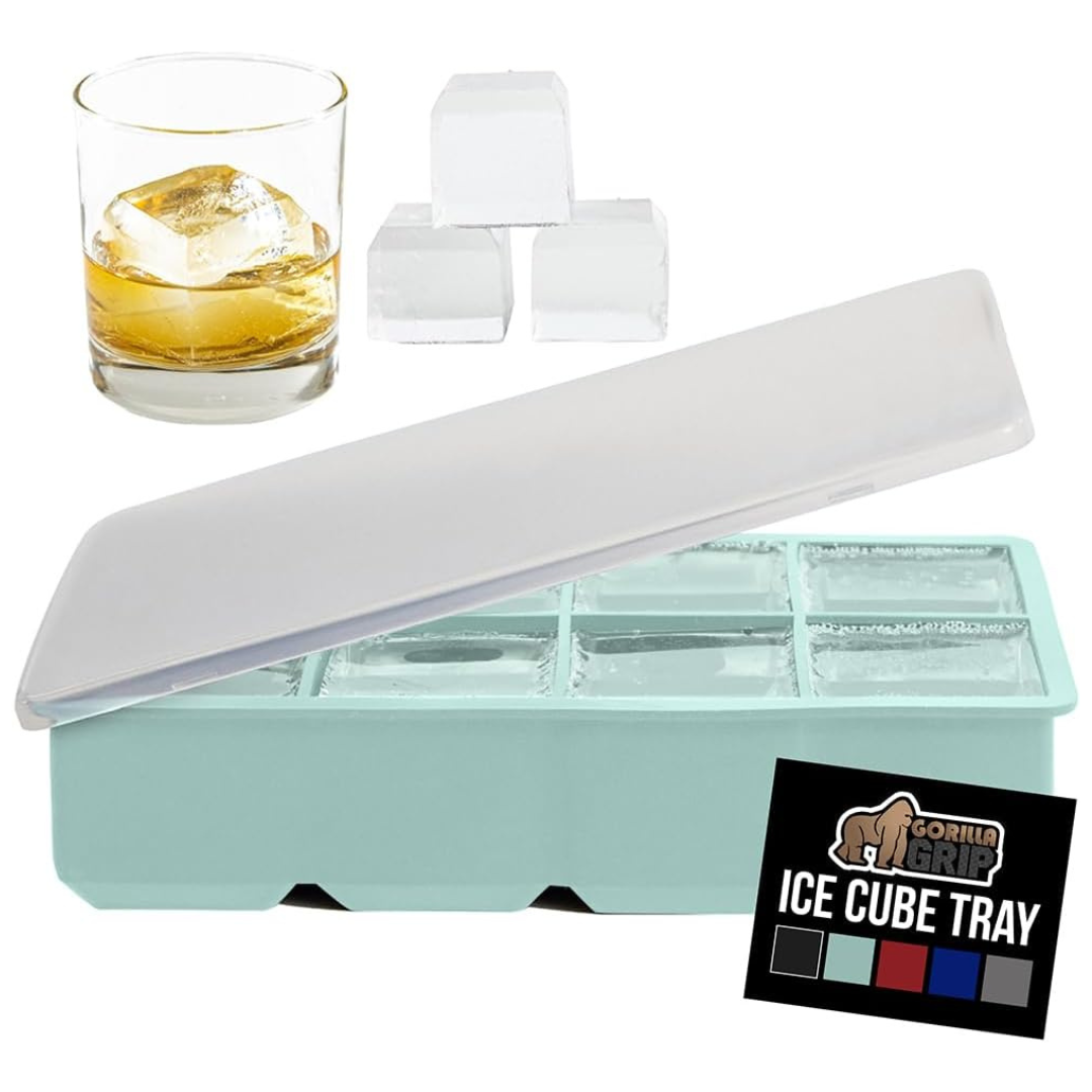 Gorilla Grip Slow Melting Large Silicone Ice Cube Tray (Mint)