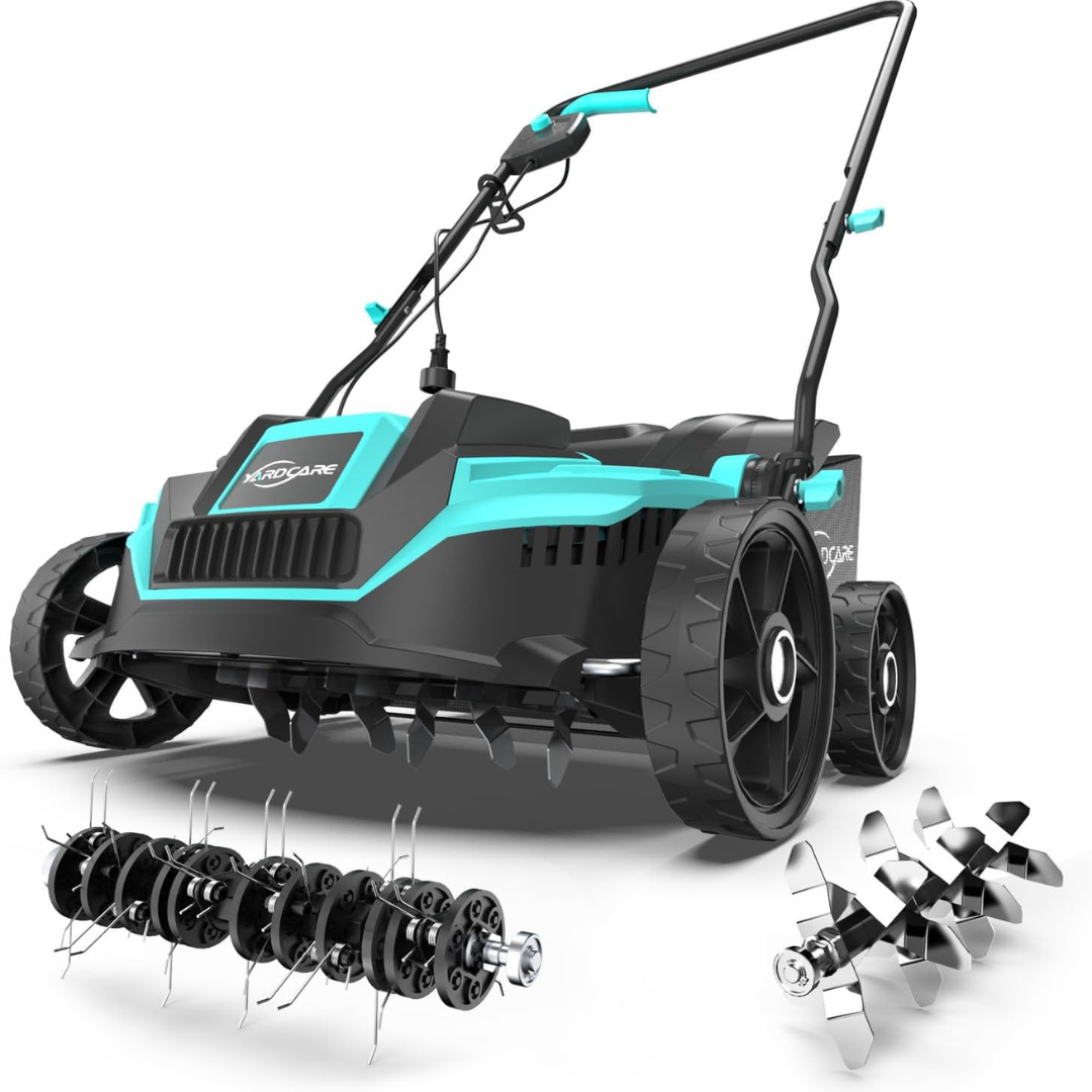 Yardcare 2-in-1 Powerful Lawn Dethatcher with 10.5 Gal Bag