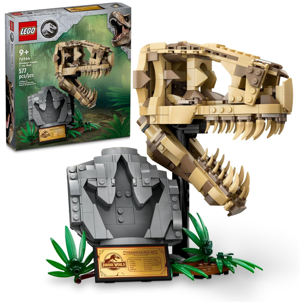 577-Piece LEGO Jurassic World Dinosaur Fossils: T. Rex Skull (76964)