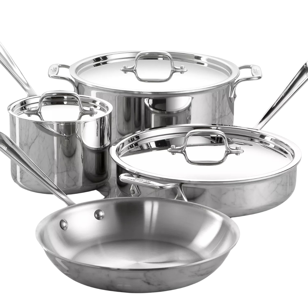 7-Piece All-Clad D3 Tri-Ply Stainless Steel Cookware Set