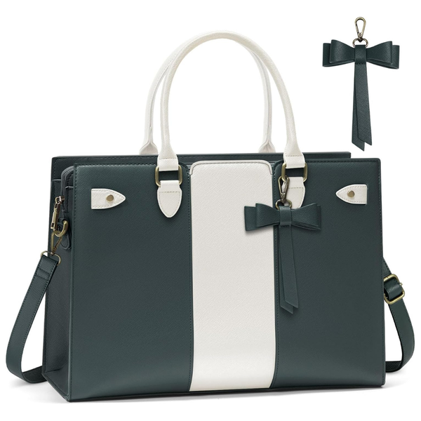 15.6" Waterproof Pu Leather Laptop Tote Bag