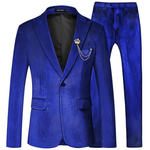 2-Piece Men's Velvet One Button Slim Fit Luxurious Suits