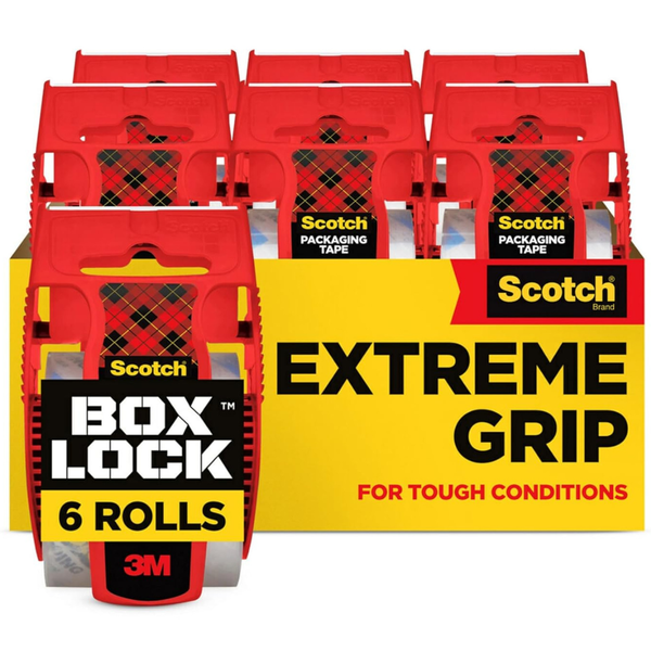 6-Pack 1.88" x 800" Scotch Box Lock Packaging Tape W/ Dispenser
