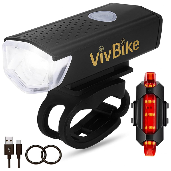 USB Mini Rechargeable Bicycle Lights Set For Daily Use