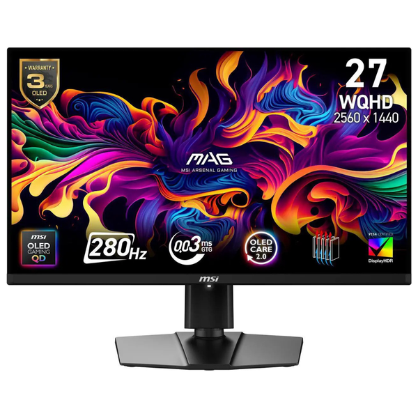 27" MSI MAG 271QP WQHD 280Hz 0.03ms HDR QD-OLED Freesync Gaming Monitor