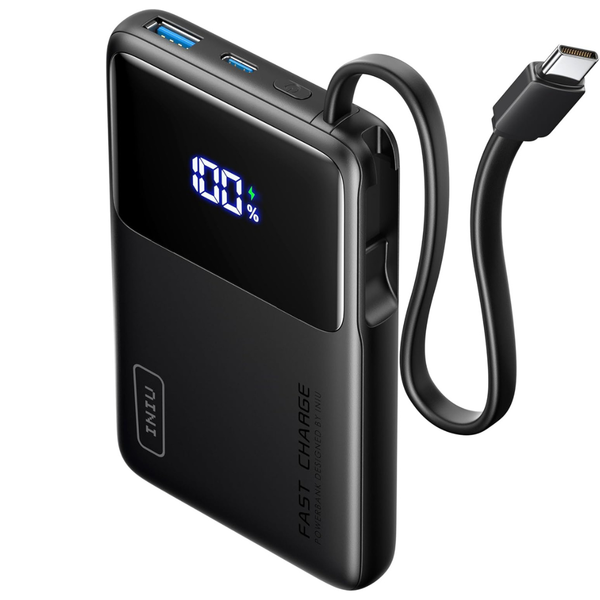 INIU 45W 10000mAh Portable Power Bank with Built-in USB-C Cable