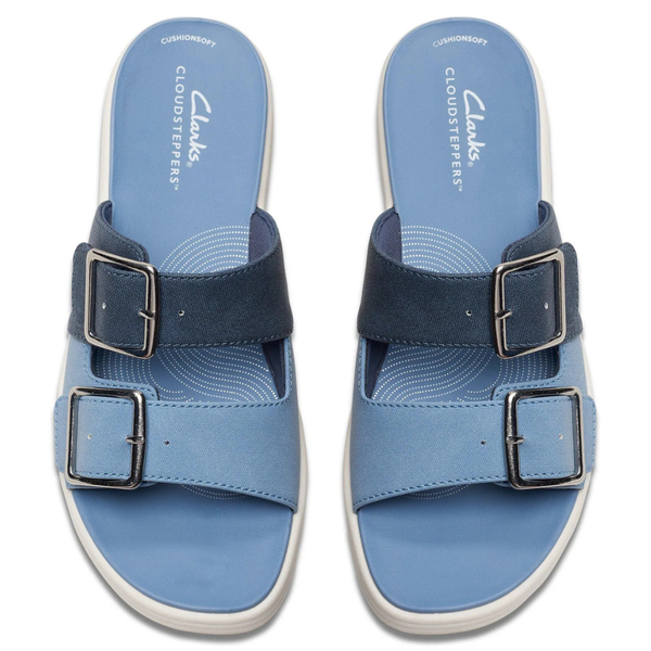 Clarks Women's Drift Buckle Slide Sandal (Denim Combi)