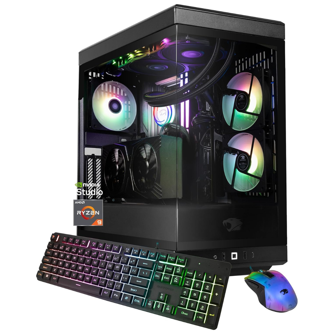 iBUYPOWER Y40 PRO Gaming Desktop (Ryzen 9 7900X / 32GB RAM / 2TB SSD / 16GB RTX 5070Ti)