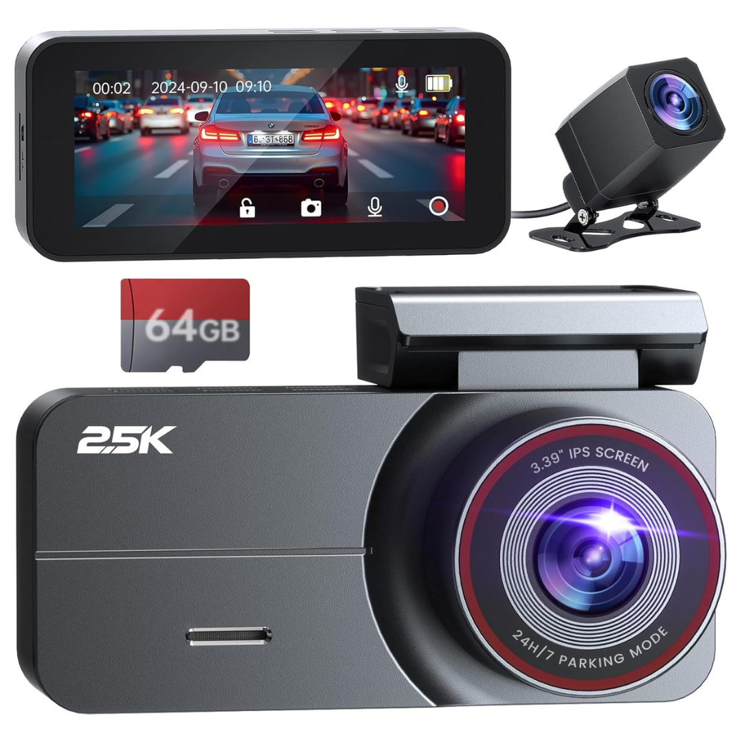 2.5K/1080P Front And Rear Dash Cam