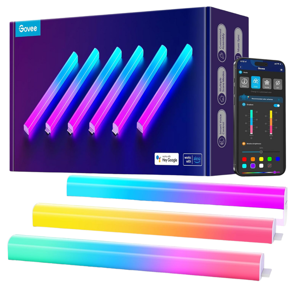 6-Piece Govee Glides Lively RGBIC Smart LED Wall Lights