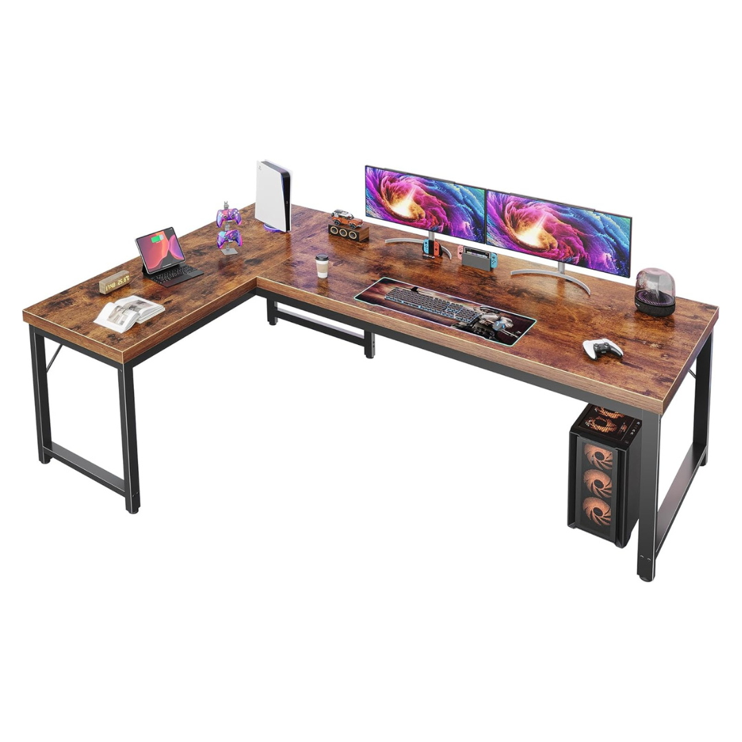 Huuger Reversible Computer 63" L Shaped Desk With 0.95" Thicker Desktop