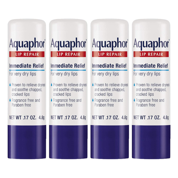 4-Pack Aquaphor Chapped Lips Repair Stick, 0.17 Ounce