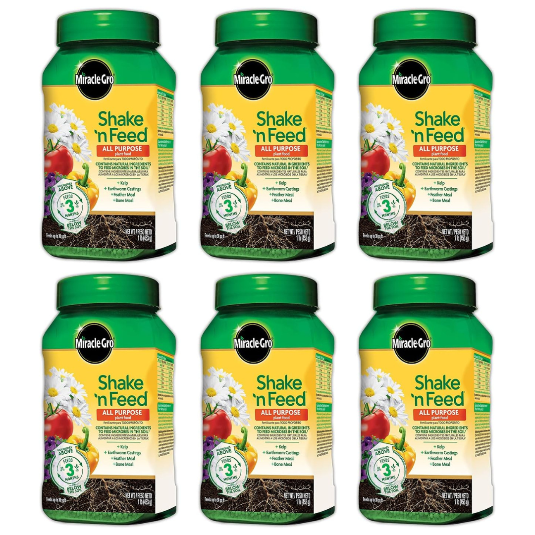 6-Pack Miracle-Gro Shake 'N Feed All Purpose Plant Food